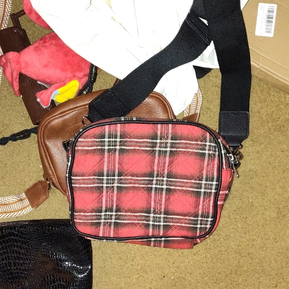 Stylish Red and Black Crossbody Bag